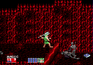 Golden Axe II (Genesis) screenshot: Through a volcano