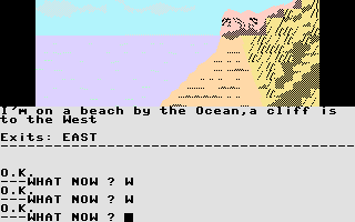 Savage Island (Commodore 16, Plus/4) screenshot: Can't go in that direction.
