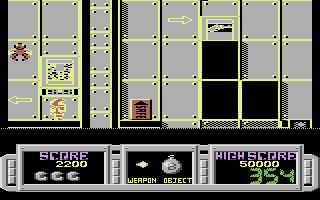 Future Knight (Commodore 16, Plus/4) screenshot: Need to find another route to that safe.