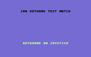 Ian Botham's Test Match (Commodore 16, Plus/4) screenshot: Title Screen.