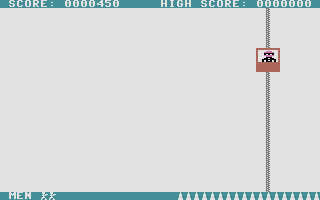 Cops n' Robbers (Commodore 16, Plus/4) screenshot: Taking the elevator.