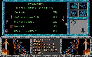 Dragonflight (DOS) screenshot: Blacksmith