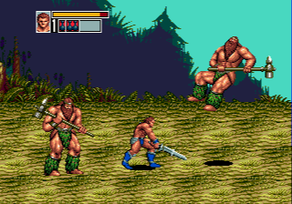 Golden Axe III (Genesis) screenshot: Two big nasty guys with hammers