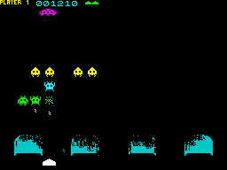 Invaders (ZX Spectrum) screenshot: An UFO.