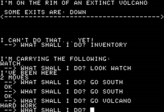 Savage Island (Apple II) screenshot: On The Rim of an Extinct Volcano