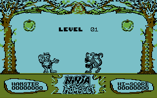 Ninja Hamster (Commodore 64) screenshot: Level 01.