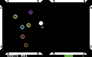 Minnesota Fats' Pool Challenge (Commodore 64) screenshot: Pot balls in correct pockets (US)