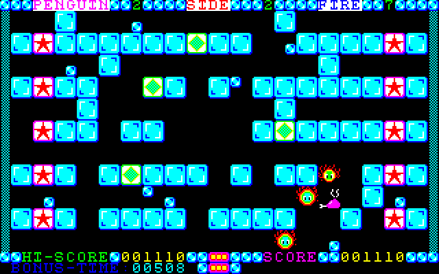 Ice Block (Sharp X1) screenshot: Anyone ordered a baked penguin?