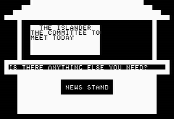 The Prisoner (Apple II) screenshot: Visiting the Newsstand