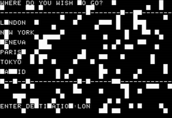 The Prisoner (Apple II) screenshot: Abducted at the Airport