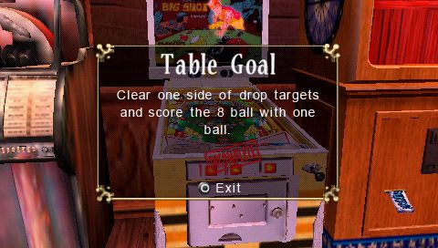 Pinball Hall of Fame: The Gottlieb Collection (PSP) screenshot: Table goal - when you activate this goal, one of tables becomes “Free play” and you don’t need credit to play it.