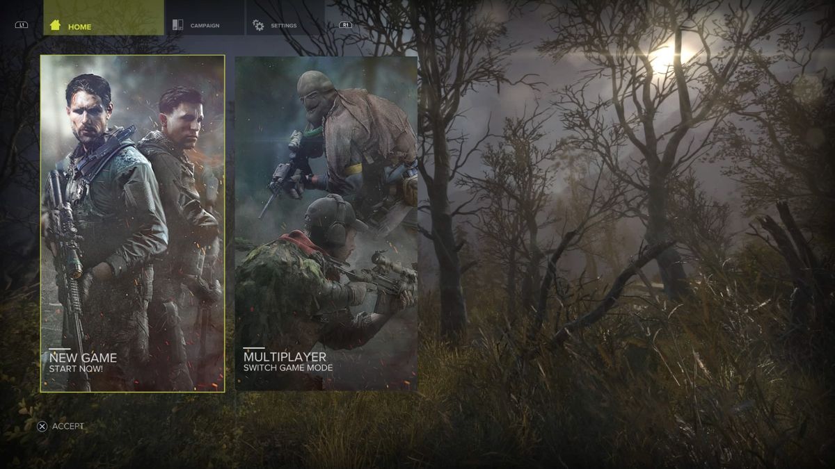Sniper: Ghost Warrior 3 (Season Pass Edition) (PlayStation 4) screenshot: Sniper: Ghost Warrior 3 - Main menu