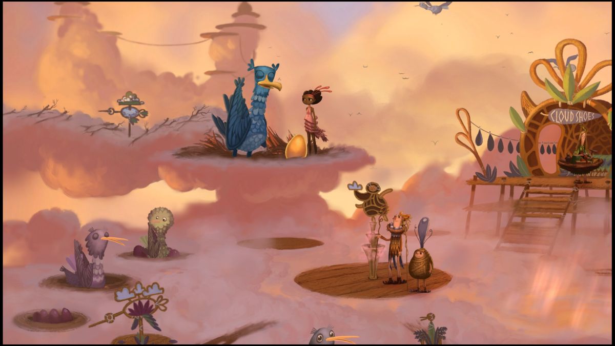 Broken Age (PlayStation 4) screenshot: A place in the clouds