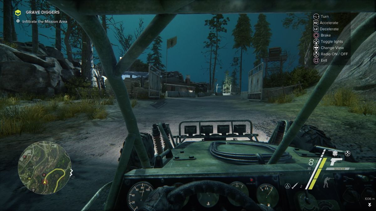 Sniper: Ghost Warrior 3 - Buggy Vehicle (PlayStation 4) screenshot: Night driving allows you to turn on the car lights