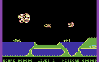 Skyjet (Commodore 64) screenshot: The building site.