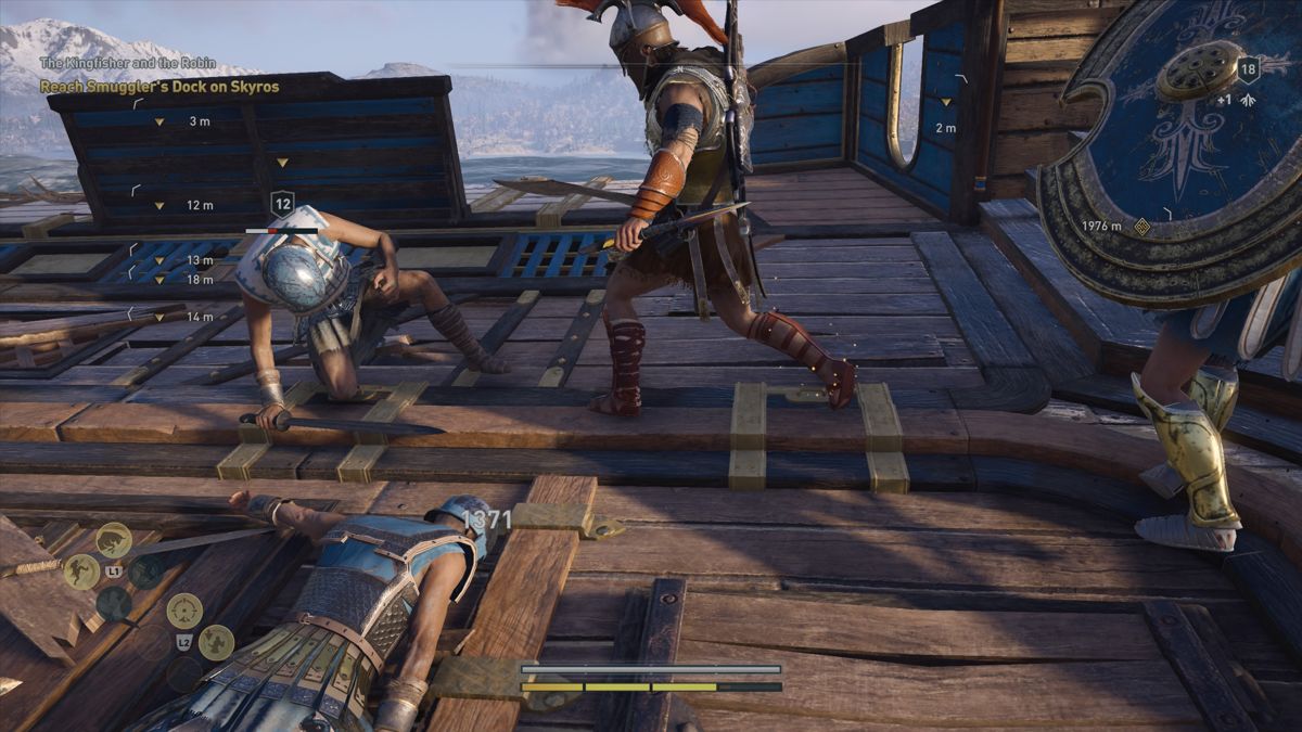 Assassin's Creed: Odyssey (PlayStation 4) screenshot: Boarding enemy ship