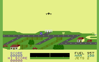 Falcon Patrol (Commodore 16, Plus/4) screenshot: Taking Off.