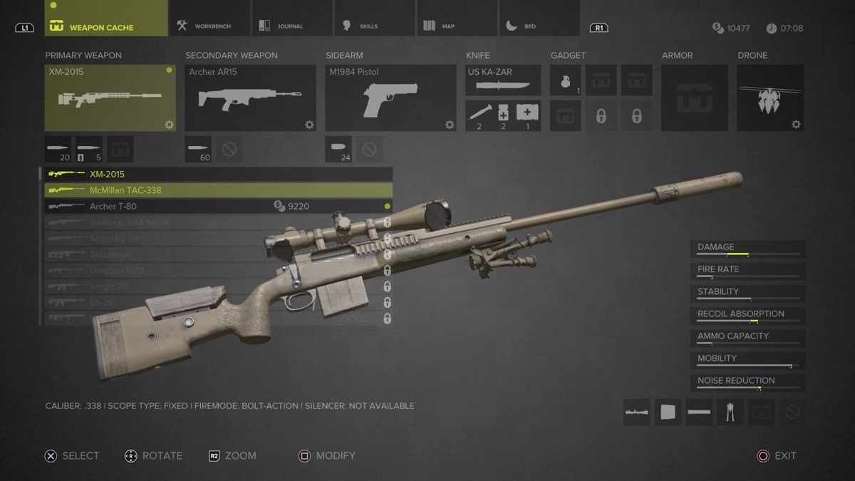 Sniper: Ghost Warrior 3 - Sniper Rifle McMillan TAC-338A (PlayStation 4) screenshot: McMillan TAC-338 sniper rifle