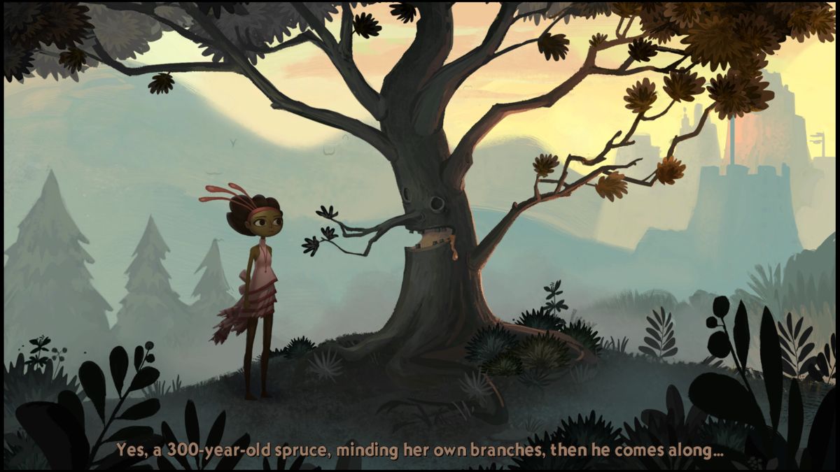 Broken Age (PlayStation 4) screenshot: A talking tree