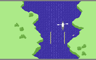 Shoot the Rapids (Commodore 64) screenshot: Another gate cleared.