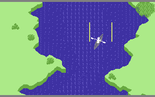 Shoot the Rapids (Commodore 64) screenshot: Through the gate.