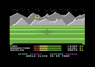 Shoot Em Up (Commodore 64) screenshot: Shoot it.