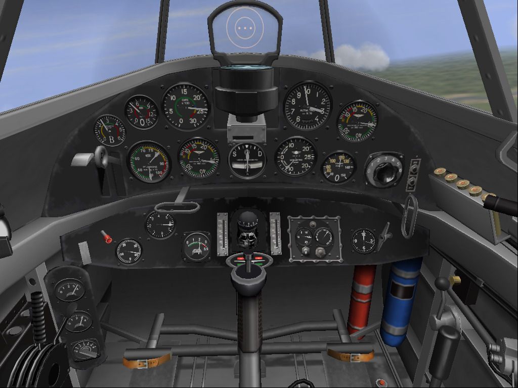 IL-2 Sturmovik: Forgotten Battles - Ace Expansion Pack (Windows) screenshot: FIAT G.50 cockpit