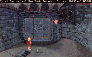 Lost Secret of the Rainforest (DOS) screenshot: Hmm... can you solve this one?