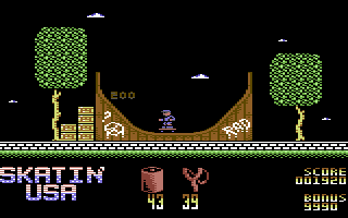 Skatin' USA (Commodore 64) screenshot: Bonus Round.