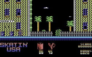 Skatin' USA (Commodore 64) screenshot: Let's skate.