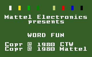 The Electric Company Word Fun (Intellivision) screenshot: Title screen