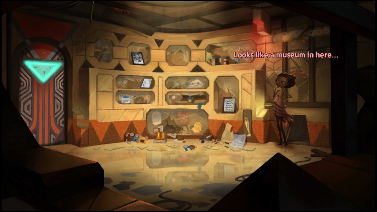 Broken Age (PlayStation 4) screenshot: Shay's memorabilia