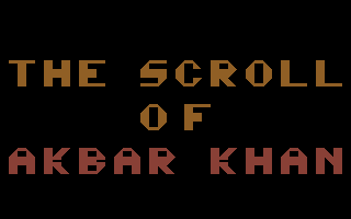 The Scroll of Akbar Khan (Commodore 64) screenshot: Title Screen.