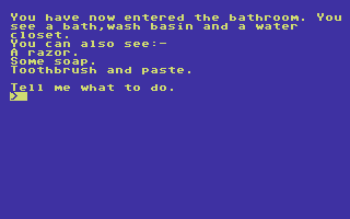 Scoop! (Commodore 64) screenshot: Time to get cleaned up.