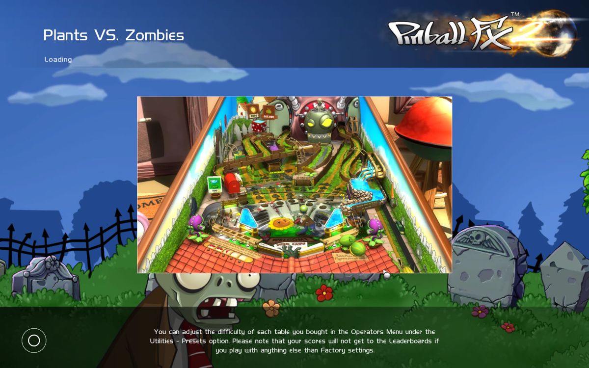 Pinball FX2: Plants vs. Zombies (Windows) screenshot: Loading screen