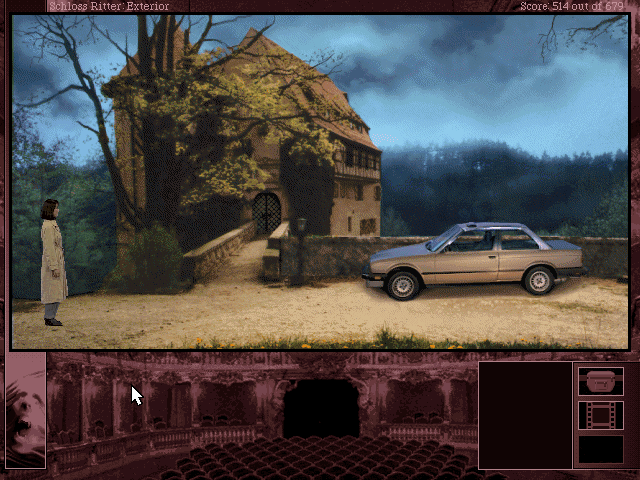 The Beast Within: A Gabriel Knight Mystery (DOS) screenshot: Outside of castle Ritter.