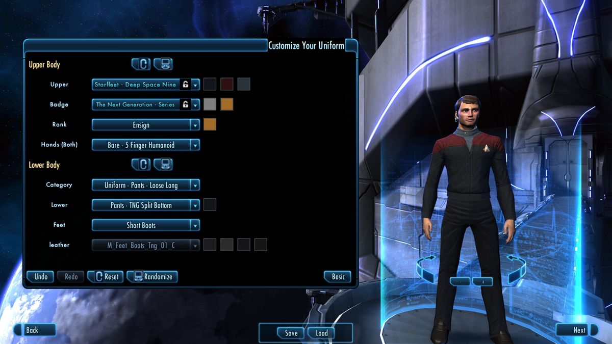 Star Trek Online (Collector's Edition) (Windows) screenshot: Wearing the DS9 uniform (first four seasons)