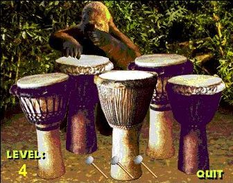 Bongo-Mania (Windows) screenshot: There's the ape drumming