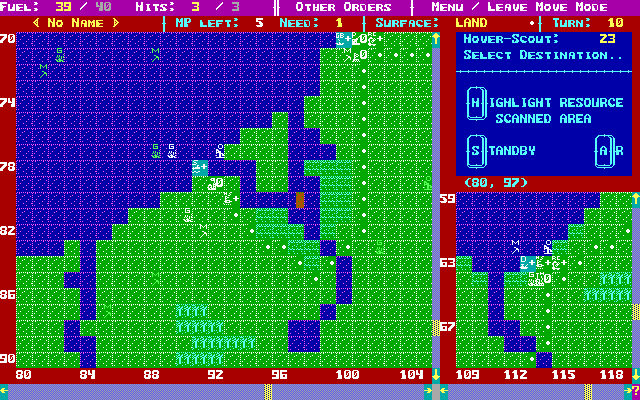 Imperium Rex (DOS) screenshot: Ordering your units around.