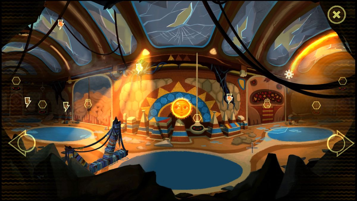 Broken Age (PlayStation 4) screenshot: Leading the service bot back to the locked door