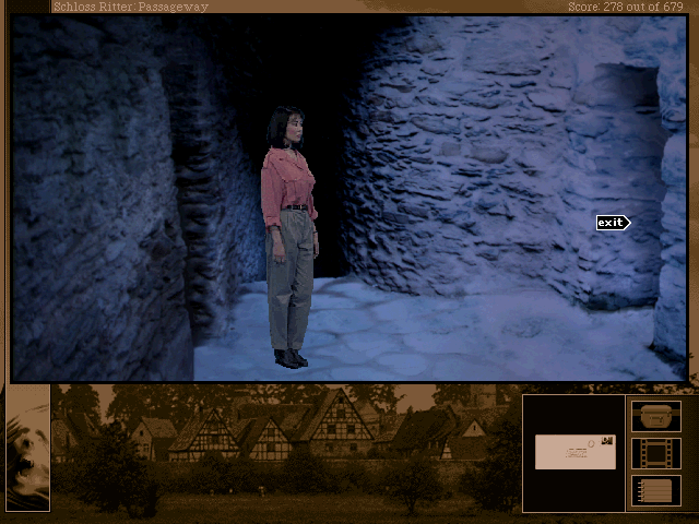 The Beast Within: A Gabriel Knight Mystery (DOS) screenshot: Grace found a secret passage in the castle Ritter.