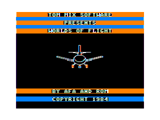 Worlds of Flight (TRS-80 CoCo) screenshot: Title