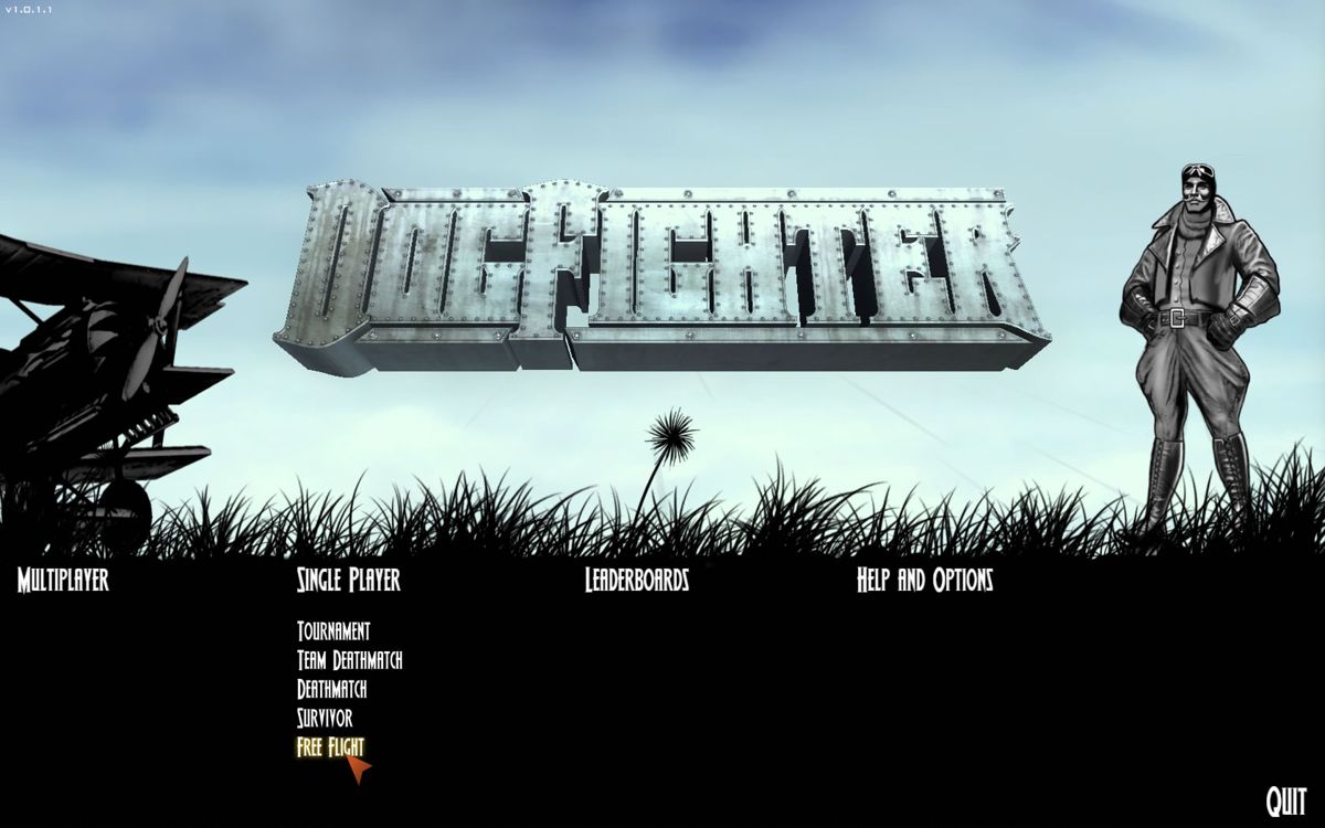 DogFighter (Windows) screenshot: Main menu