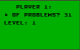 The Electric Company Math Fun (Intellivision) screenshot: Setting up player one options