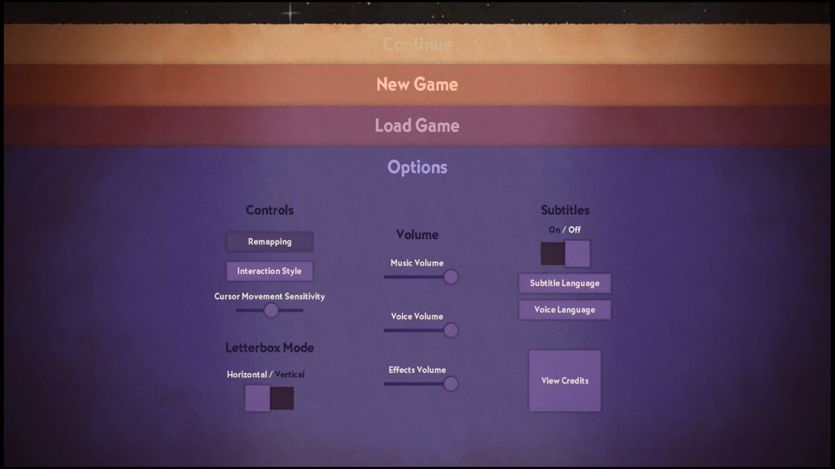 Broken Age (PlayStation 4) screenshot: Game options