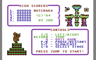 Nutcraka (Commodore 64) screenshot: Title Screen.