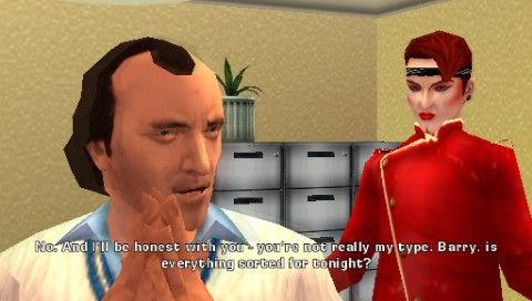 Grand Theft Auto: Vice City Stories (PSP) screenshot: <moby developer="Phil Collins">Phil Collins</moby> and Reni Wassulmaier