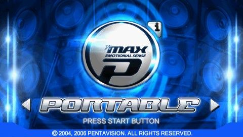 DJMax Portable (PSP) screenshot: Title screen and main menu