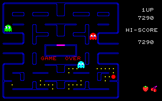 Pac-Man (Sharp X1) screenshot: Game Over