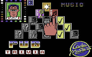 Pub Trivia Simulator (Commodore 64) screenshot: Moving up the pyramid